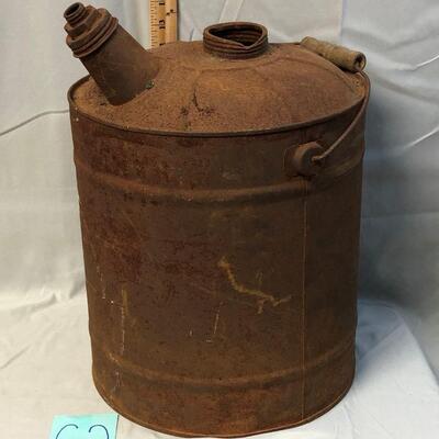 Vintage 5 Gallon Metal Gas Can