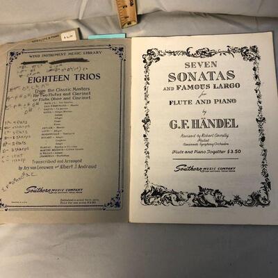 2 Piano and Flute Sheet Music Books