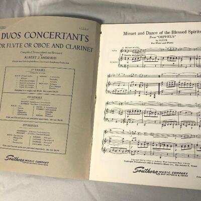 2 Piano and Flute Sheet Music Books