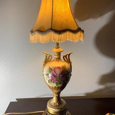 Antique Floral Lamp