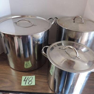 3 STAINLESS STEEL POTS