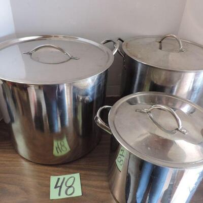3 STAINLESS STEEL POTS