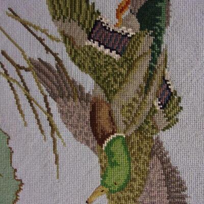 Lot 101 -Needlework Framed Art Flying Ducks 
