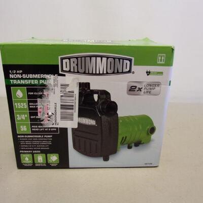 Lot 113 - Drummond 1/2 HP Non-Submersible Transfer Pump
