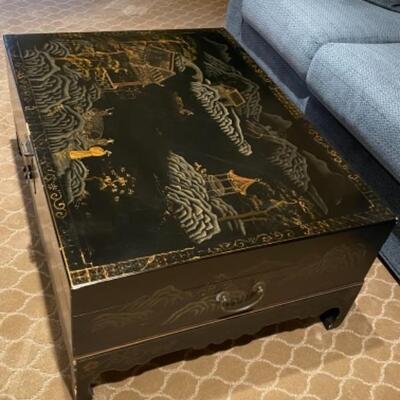 Chinoiserie coffee table with storage