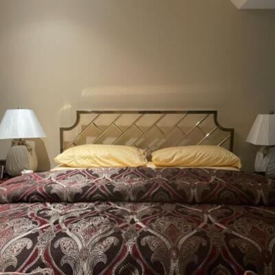 Chippendale style king brass headboard