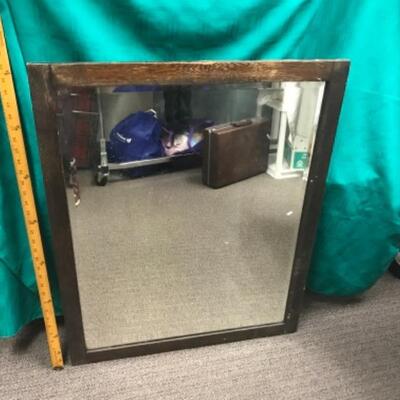 Old, distressed, very heavy mirror, wood frame 33â€ x 26â€