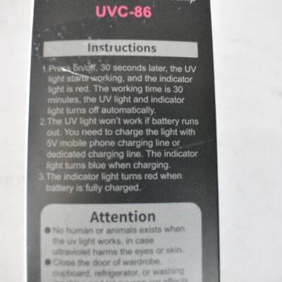UV Light Sanitizer Portable Sterilizer Germicidal Lamp - New