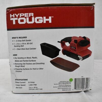 Hyper Tough 6-Amp Belt Sander, 3 X 18-Inch, Corded, 2603 - New