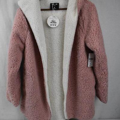 Pink/Cream Reversible Fuzzy Jacket size Medium - New