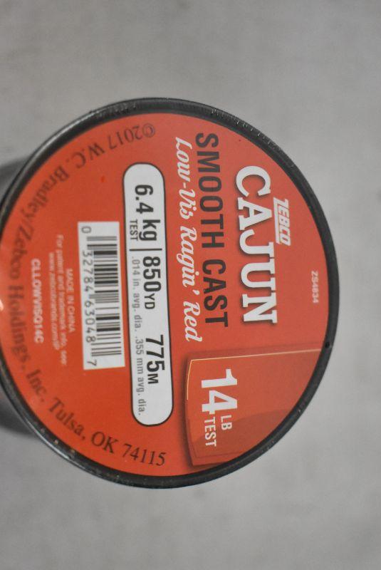Zebco Cajun Line Smooth Cast Fishing Line, Low Vis Ragin Red, 14lb Tested -  New