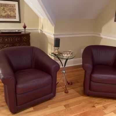 2 Leather Center chairs