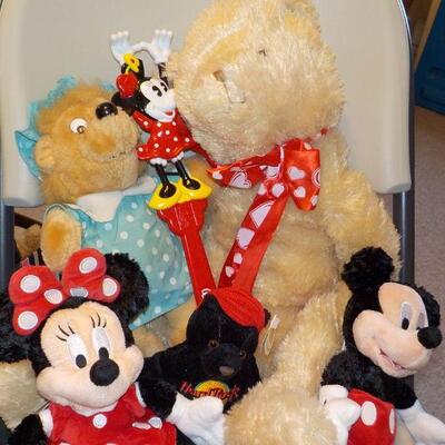 Full circle bears and Mickey plush.