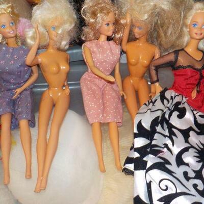 5- 1985's Barbie dolls.