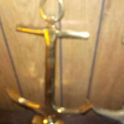 SOLID BRASS NAVAL ANCHORS/ 12 IN. HEIGHT.