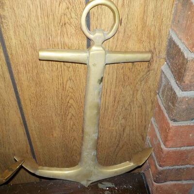 SOLID BRASS NAVAL ANCHORS/ 12 IN. HEIGHT.
