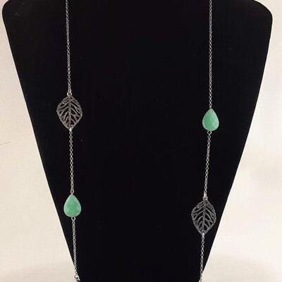 Extra Long Necklace with Gemstones