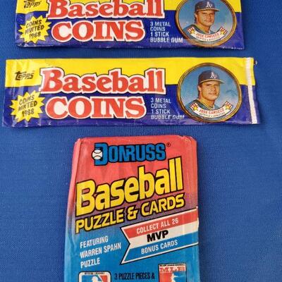 Lot 12:  1988 Topps Baseball Coins & 1989 Donruss Baseball Cards