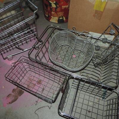 METAL BASKETS AND  SHOPPING  CART