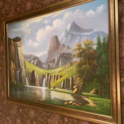 Waterfall oil painting