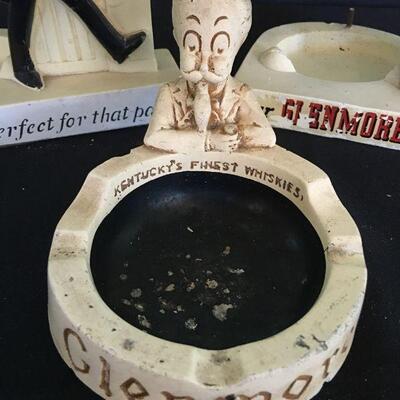 Glenmore Whiskey Vintage Advertising Ashtrays Lot of 3