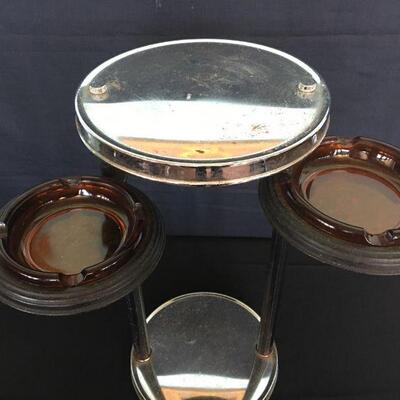 Vintage Art Deco Chrome Ashtray Stand