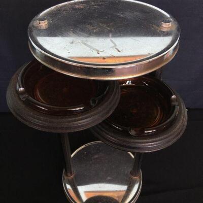 Vintage Art Deco Chrome Ashtray Stand