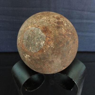 Antique Canon Ball w/ Stand