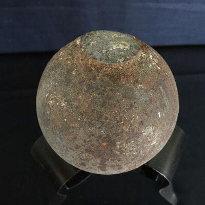 Antique Canon Ball w/ Stand