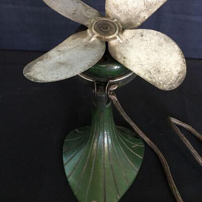 Deco Electric Fan -Wall Mount - Cast Iron - Works - "Phone Booth Fan"
