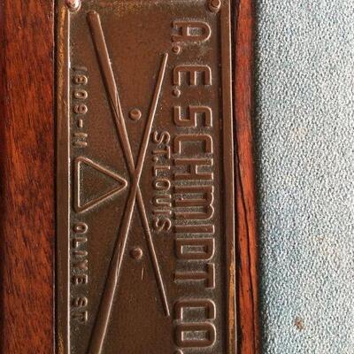 A.E. Scmidt Antique Snooker Table w/ Quartersawn Golden Oak Including Wooden Score Line