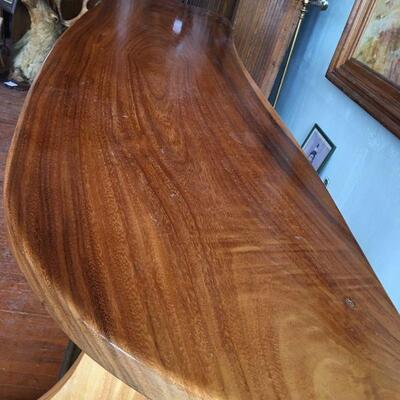 Custom Maple Solid Wood Walnut Bar w/ Brass Foot Rail