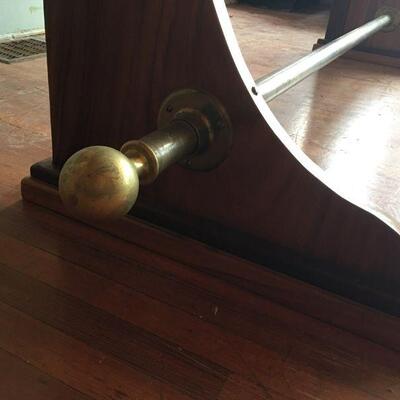 Custom Maple Solid Wood Walnut Bar w/ Brass Foot Rail