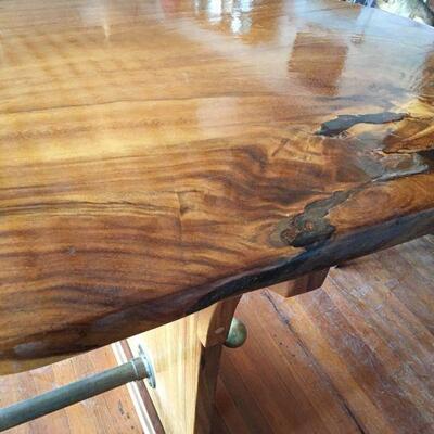 Custom Maple Solid Wood Walnut Bar w/ Brass Foot Rail
