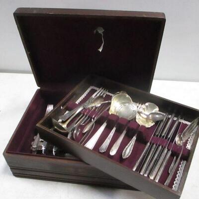 Lot 174 - Mixed Plated Flatware With Storage Box