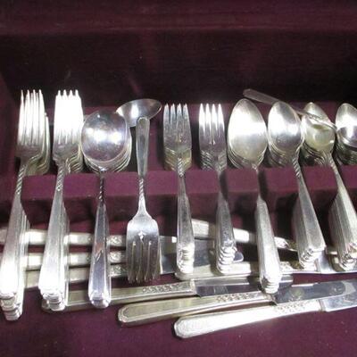 Lot 174 - Mixed Plated Flatware With Storage Box