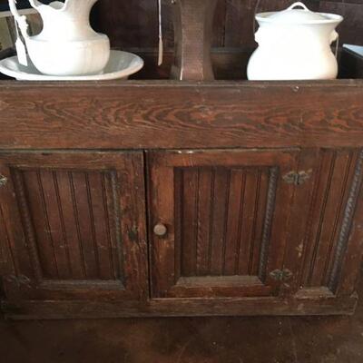 Antique Oak Dry Sink Washstand 