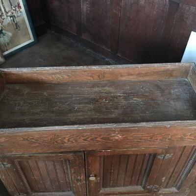 Antique Oak Dry Sink Washstand 
