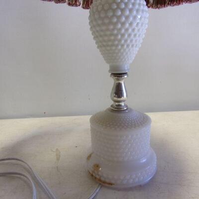 Lot 184 - Hobnail & Floral Lamps