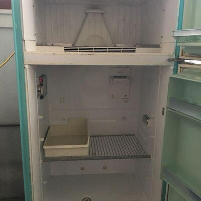 Turquoise Frigidaire Deluxe Frost Proof Refrigerator/Freezer