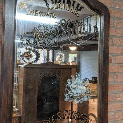 Vintage Dr Brown's Sarsaparilla Mirror Sign 