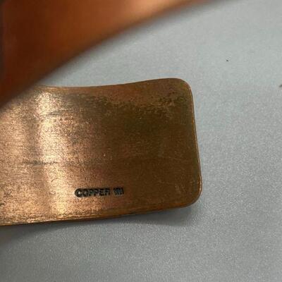 Southwestern Copper Cuff Bracelet and Tie Clip