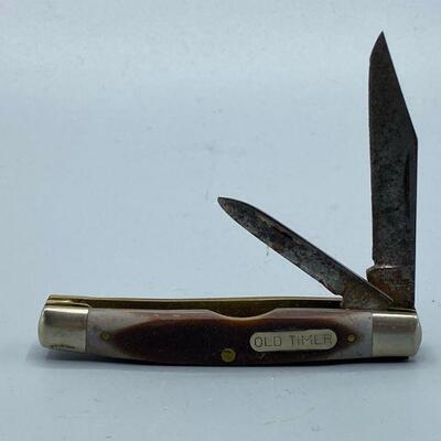 Vintage 2 Blade Schrade Old Timer Pocket Knife 330T