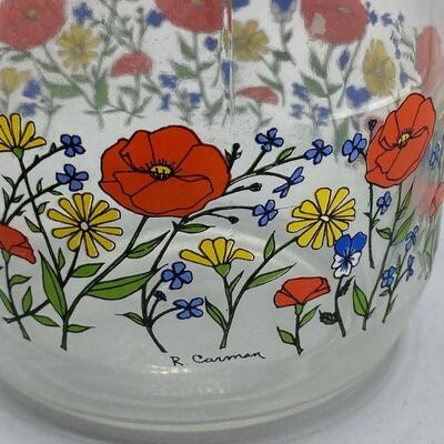Vintage Floral Print Canning Bottle Jar