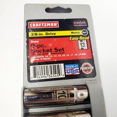 CRAFTSMAN DEEP 9 PC  PACK OF SOCKETS 3/8 IN DRIVE