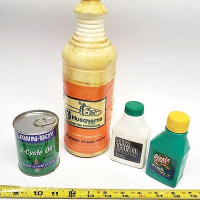 LOT OF LAWN TOOL OILS 