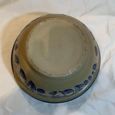 Signed BBP Country bread bowl / stoneware / Indiana Amish
