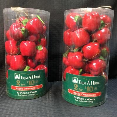 Lot of 2 Tubes of Apple Holiday Ornaments