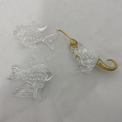 (180) Three Delicate Glass Ornaments