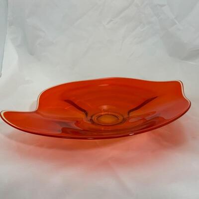 .2. Vintage | Viking Orange Glass Platter | Persimmon 